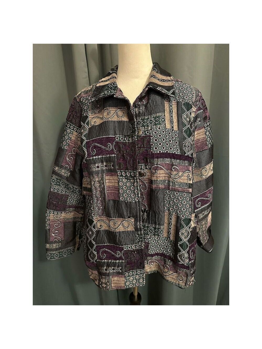 Appleseed's Women's Geometric Tapestry Jacket Multicolor Size L